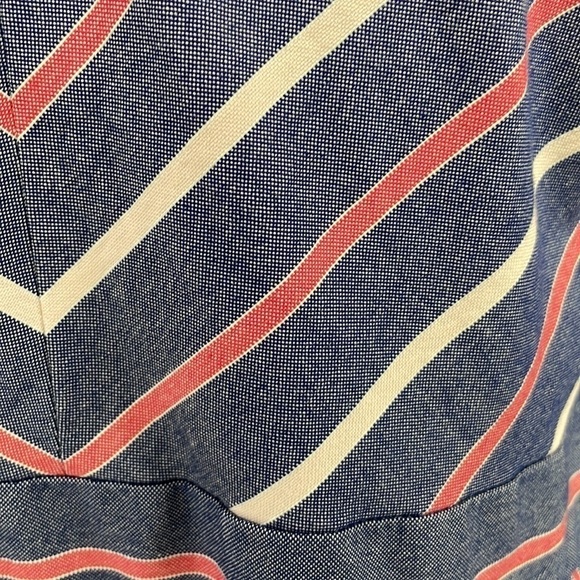 1901 Striped Jumpsuit Wide Leg V-Neck Blue Pink Size 10 - Picture 8 of 17